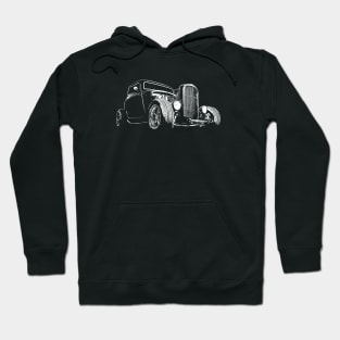 1932 Ford Model A Coupe - stylized white on dark background Hoodie